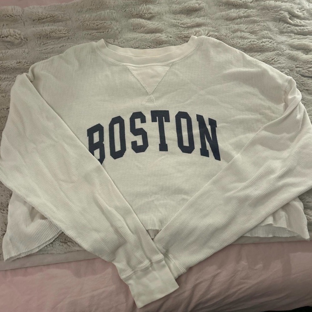 White Boston Ribbed Long Sleeve